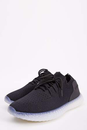 Однотонные кроссовки мужские черные из текстиля 190RS001-2